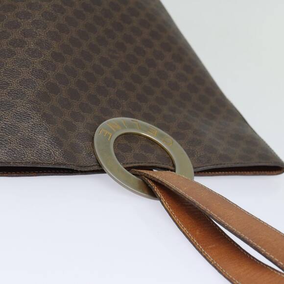 CELINE Macadam Canvas Shoulder Bag Pvc Leather Brown Gold - Picture 6 of 13